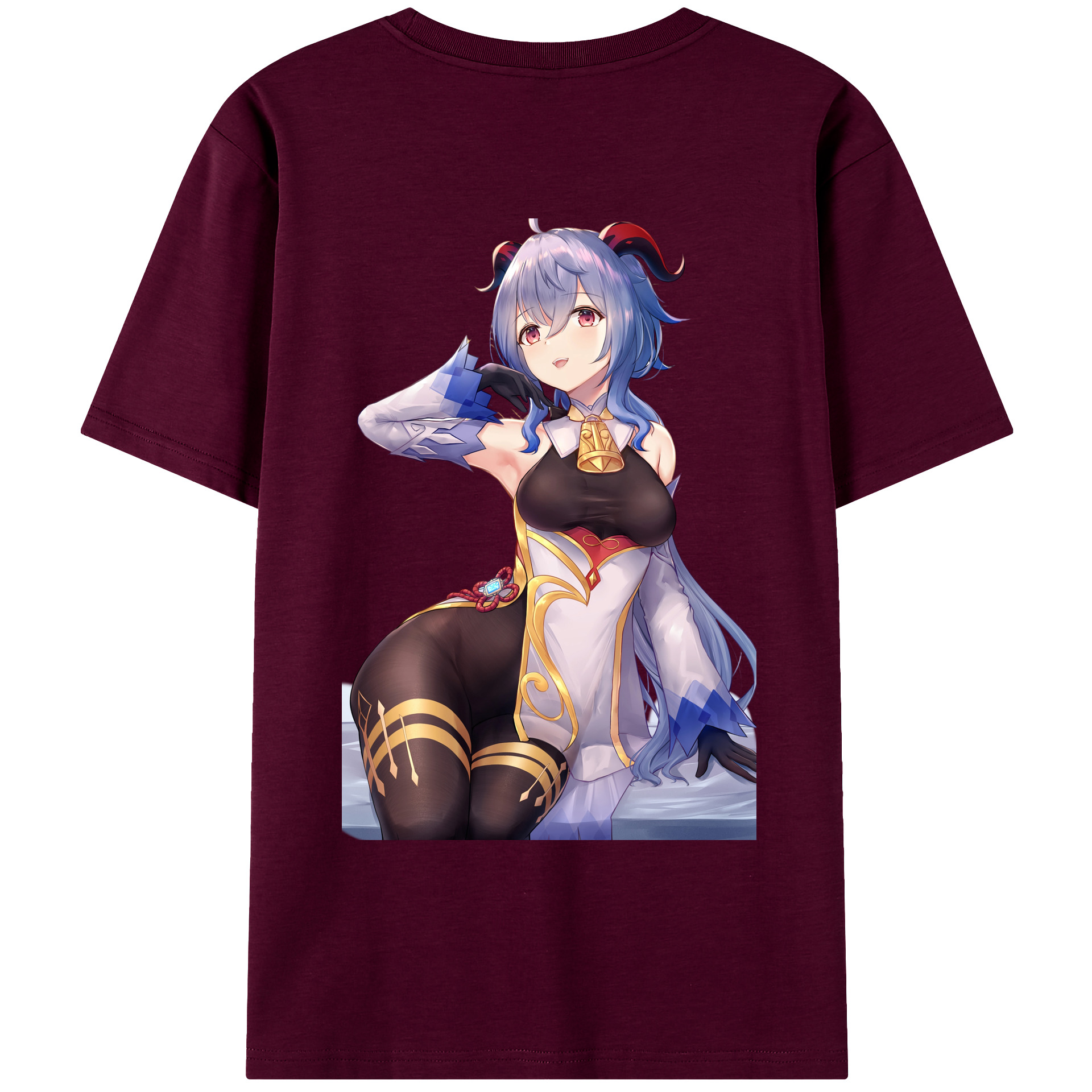 げんし神 甘雨 かんう genshin Ganyu レディース半袖Tシャツ(バックプリント)